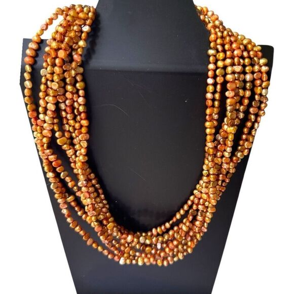 FINEST QUALITY 14KG Hand Knotted Pearl Strand Necklace 17” - Picture 3 of 8